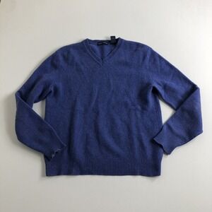 Grant Thomas Men 100% Wool long sleeve Wool mark Sweater Size Large Purple